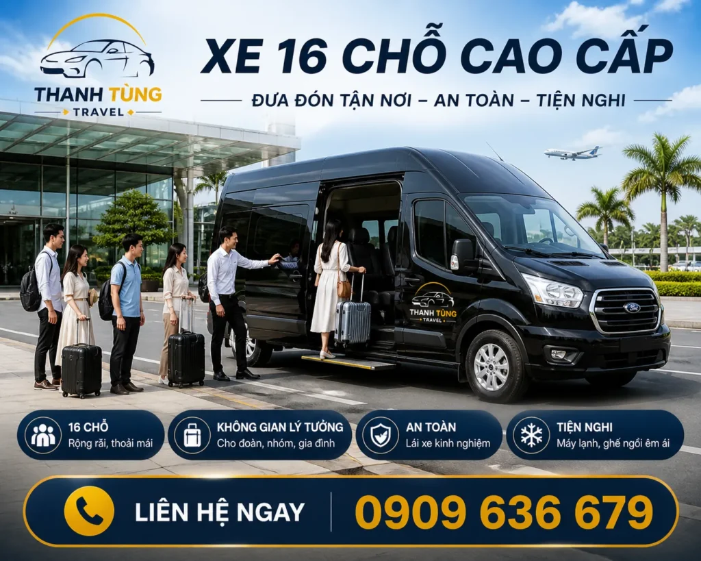 Xe 16 chỗ rộng rãi cho nhóm đông người