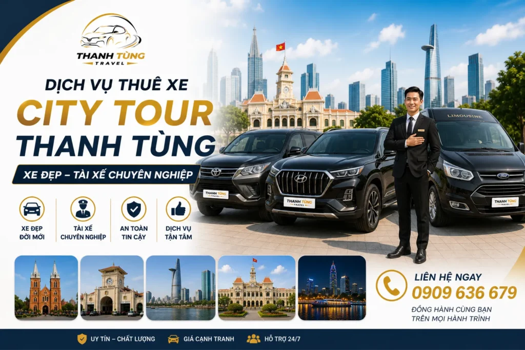 Dịch vụ thuê xe city tour Thanh Tùng – xe đẹp, tài xế chuyên nghiệp