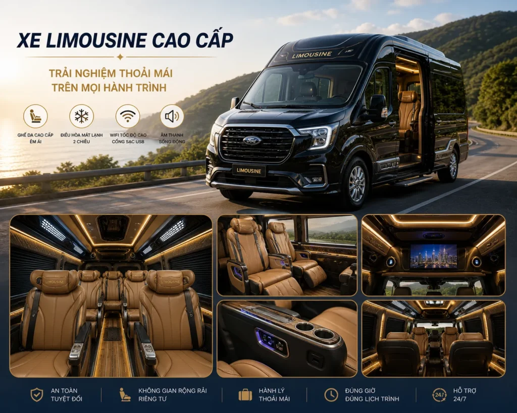 Thuê Xe Liên Tỉnh – Lên Xe Là Đi, Không Chờ Đợi 21 Xe limousine cao cấp – trải nghiệm thoải mái trên mọi hành trình
