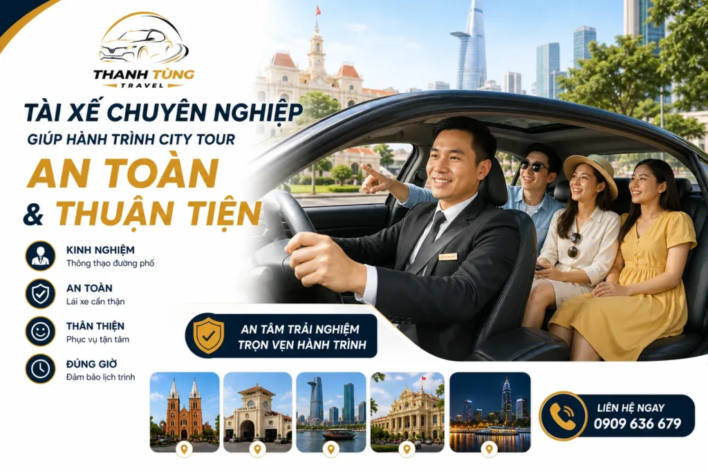 Tài xế chuyên nghiệp giúp hành trình city tour an toàn và thuận tiện