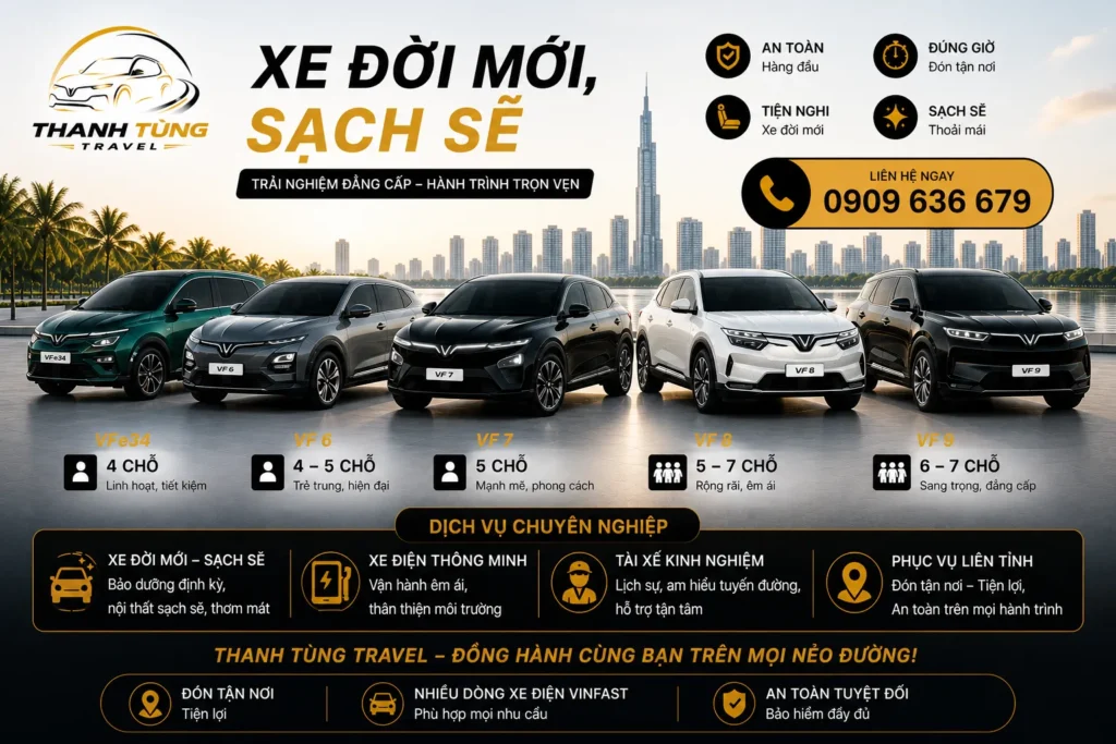 Thuê Xe Liên Tỉnh – Lên Xe Là Đi, Không Chờ Đợi 22 Xe đời mới, sạch sẽ – Thanh Tùng Travel